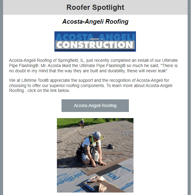 LifeTime Tool Roofer Spotlight Mention